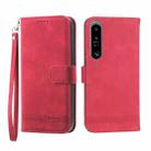 For Sony Xperia 1 IV Dierfeng Dream Line TPU + PU Leather Phone Case(Red) - 1