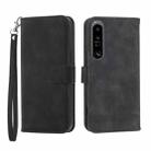 For Sony Xperia 1 IV Dierfeng Dream Line TPU + PU Leather Phone Case(Black) - 1