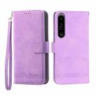 For Sony Xperia 10 IV Dierfeng Dream Line TPU + PU Leather Phone Case(Purple) - 1