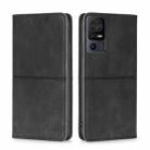 For TCL 40 SE Cow Texture Magnetic Horizontal Flip Leather Phone Case(Black) - 1