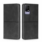 For TCL 405 / 406 / 408 Cow Texture Magnetic Horizontal Flip Leather Phone Case(Black) - 1