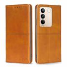 For vivo S16 / S16 Pro Cow Texture Magnetic Horizontal Flip Leather Phone Case(Light Brown) - 1