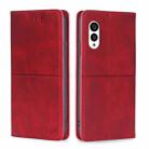 For Fujitsu Arrows N F-51C Cow Texture Magnetic Horizontal Flip Leather Phone Case(Red) - 1