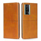 For Xiaomi Redmi K60 / K60 Pro Cow Texture Magnetic Horizontal Flip Leather Phone Case(Light Brown) - 1