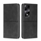 For Honor 80 GT Cow Texture Magnetic Horizontal Flip Leather Phone Case(Black) - 1