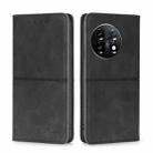 For OnePlus 11 Cow Texture Magnetic Horizontal Flip Leather Phone Case(Black) - 1