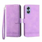 For OPPO A17 Dierfeng Dream Line TPU + PU Leather Phone Case(Purple) - 1