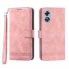 For OPPO A17 Dierfeng Dream Line TPU + PU Leather Phone Case(Pink) - 1