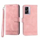 For OPPO A57 5G Dierfeng Dream Line TPU + PU Leather Phone Case(Pink) - 1