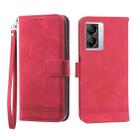 For OPPO A57 5G Dierfeng Dream Line TPU + PU Leather Phone Case(Red) - 1