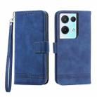 For OPPO Reno8 Dierfeng Dream Line TPU + PU Leather Phone Case(Blue) - 1