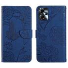 For Motorola Moto G23 4G/G13 4G HT03 Skin Feel Butterfly Embossed Flip Leather Phone Case(Blue) - 1