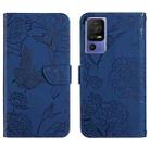 For TCL 40 SE HT03 Skin Feel Butterfly Embossed Flip Leather Phone Case(Blue) - 1