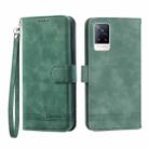 For vivo V21 5G Dierfeng Dream Line TPU + PU Leather Phone Case(Green) - 1
