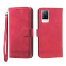 For vivo V21 5G Dierfeng Dream Line TPU + PU Leather Phone Case(Red) - 1