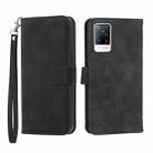 For vivo V21 5G Dierfeng Dream Line TPU + PU Leather Phone Case(Black) - 1
