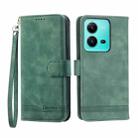 For vivo V25 Dierfeng Dream Line TPU + PU Leather Phone Case(Green) - 1