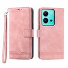 For vivo V25 Dierfeng Dream Line TPU + PU Leather Phone Case(Pink) - 1