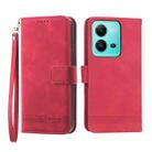 For vivo V25 Dierfeng Dream Line TPU + PU Leather Phone Case(Red) - 1