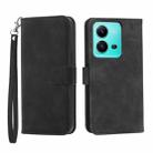 For vivo V25 Dierfeng Dream Line TPU + PU Leather Phone Case(Black) - 1