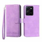 For vivo Y35 2022 Dierfeng Dream Line TPU + PU Leather Phone Case(Purple) - 1