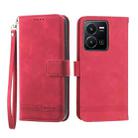 For vivo Y35 2022 Dierfeng Dream Line TPU + PU Leather Phone Case(Red) - 1