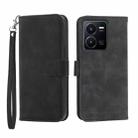 For vivo Y35 2022 Dierfeng Dream Line TPU + PU Leather Phone Case(Black) - 1