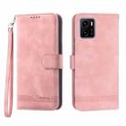 For vivo Y15s 2021 Dierfeng Dream Line TPU + PU Leather Phone Case(Pink) - 1