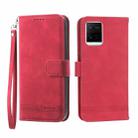 For vivo Y21 2021 Dierfeng Dream Line TPU + PU Leather Phone Case(Red) - 1
