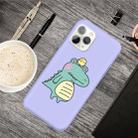 For iPhone 11 Pro Cartoon Animal Pattern Shockproof TPU Protective Case(Purple Crocodile Bird) - 1