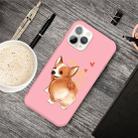 For iPhone 11 Pro Cartoon Animal Pattern Shockproof TPU Protective Case(Pink Corgi) - 1