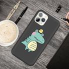For iPhone 11 Pro Cartoon Animal Pattern Shockproof TPU Protective Case(Black Crocodile Bird) - 1