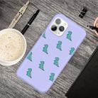 For iPhone 11 Pro Cartoon Animal Pattern Shockproof TPU Protective Case(Purple Dinosaurs) - 1