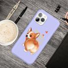 For iPhone 11 Pro Max Cartoon Animal Pattern Shockproof TPU Protective Case(Purple Corgi) - 1