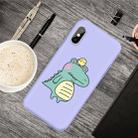 For iPhone XS / X Cartoon Animal Pattern Shockproof TPU Protective Case(Purple Crocodile Bird) - 1