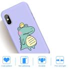 For iPhone XS / X Cartoon Animal Pattern Shockproof TPU Protective Case(Purple Crocodile Bird) - 5