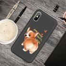 For iPhone XS / X Cartoon Animal Pattern Shockproof TPU Protective Case(Black Corgi) - 1