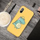 For iPhone XS / X Cartoon Animal Pattern Shockproof TPU Protective Case(Yellow Crocodile Bird) - 1