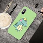 For iPhone XS / X Cartoon Animal Pattern Shockproof TPU Protective Case(Green Crocodile Bird) - 1