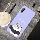 For iPhone XS / X Cartoon Animal Pattern Shockproof TPU Protective Case(Purple Panda) - 1