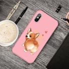 For iPhone XS Max Cartoon Animal Pattern Shockproof TPU Protective Case(Pink Corgi) - 1
