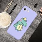 For iPhone SE 2022 / SE 2020 /  8 / 7 Cartoon Animal Pattern Shockproof TPU Protective Case(Purple Crocodile Bird) - 1