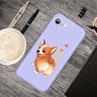 For iPhone SE 2022 / SE 2020 /  8 / 7 Cartoon Animal Pattern Shockproof TPU Protective Case(Purple Corgi) - 1