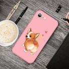 For iPhone SE 2022 / SE 2020 /  8 / 7 Cartoon Animal Pattern Shockproof TPU Protective Case(Pink Corgi) - 1
