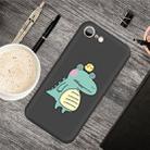 For iPhone SE 2022 / SE 2020 /  8 / 7 Cartoon Animal Pattern Shockproof TPU Protective Case(Black Crocodile Bird) - 1