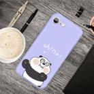 For iPhone SE 2022 / SE 2020 /  8 / 7 Cartoon Animal Pattern Shockproof TPU Protective Case(Purple Panda) - 1