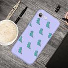 For iPhone SE 2022 / SE 2020 /  8 / 7 Cartoon Animal Pattern Shockproof TPU Protective Case(Purple Dinosaurs) - 1