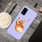 For Galaxy S20 Cartoon Animal Pattern Shockproof TPU Protective Case(Purple Corgi) - 1