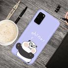 For Galaxy S20+ Cartoon Animal Pattern Shockproof TPU Protective Case(Purple Panda) - 1