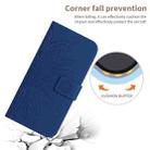 For Xiaomi Redmi 11A 4G HT04 Skin Feel Sun Flower Embossed Flip Leather Phone Case with Lanyard(Dark Blue) - 4